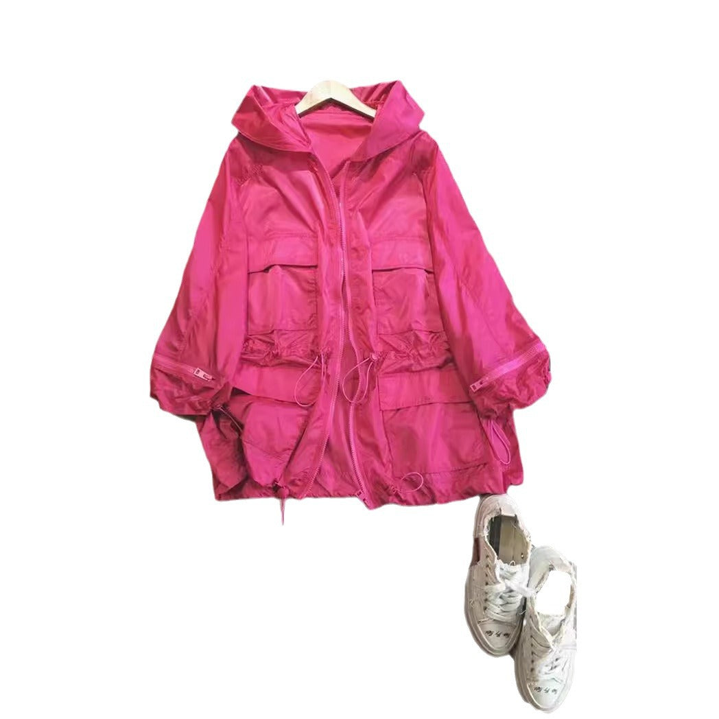 Damen Modische Übergangsjacke mit Kapuze und praktischen Taschen Drune