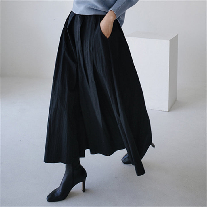 Damen Weite Palazzohose mit Wickeloptik und Bindegürtel Drune