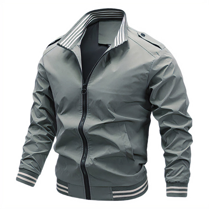 Herren Modische Übergangsjacke mit kontrastierenden Streifen Drune