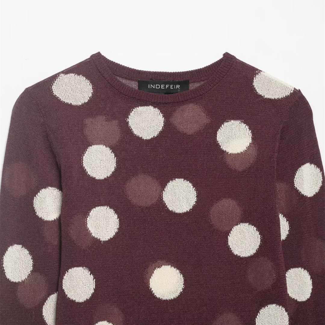 Damen Langarmshirt mit modernem Punkdesign und hochwertiger Baumwolle Drune