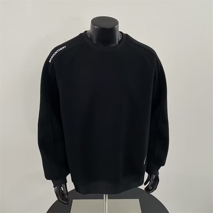 Herren Modischer Sweatshirt mit Schulter-Patch-Design Drune