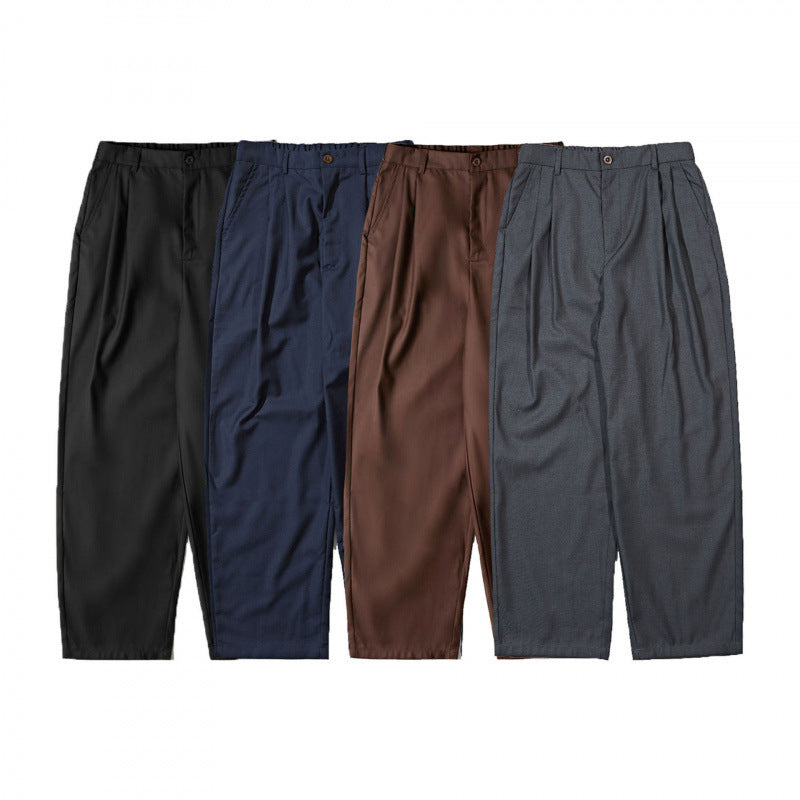 Damen Hochtaillierte Bundfalten-Hose mit legerer Weite und konischem Bein Drune