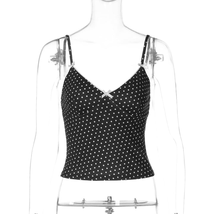 Damen Trägertop mit verspieltem Punktedesign und zarten Schleifen Drune