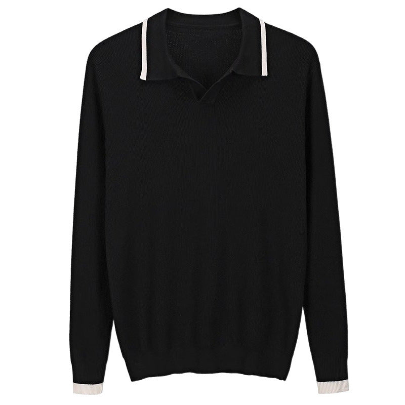 Herren Modisches Strickpullover mit Polokragen Drune