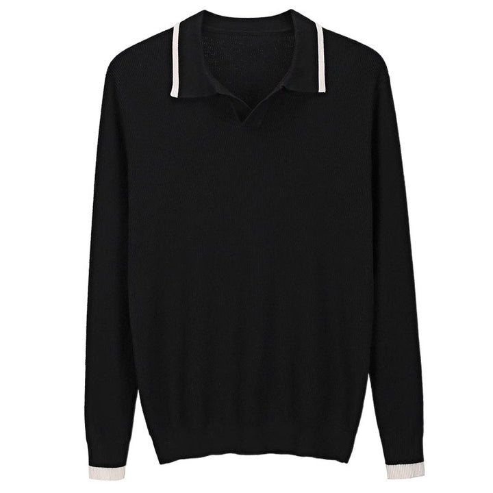 Herren Modisches Strickpullover mit Polokragen Drune