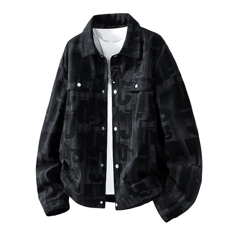 Herren Modische Jacke mit Schlaufen Kragen Drune