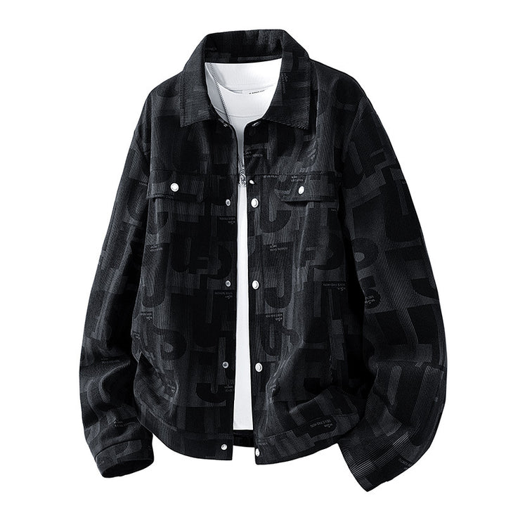Herren Modische Jacke mit Schlaufen Kragen Drune