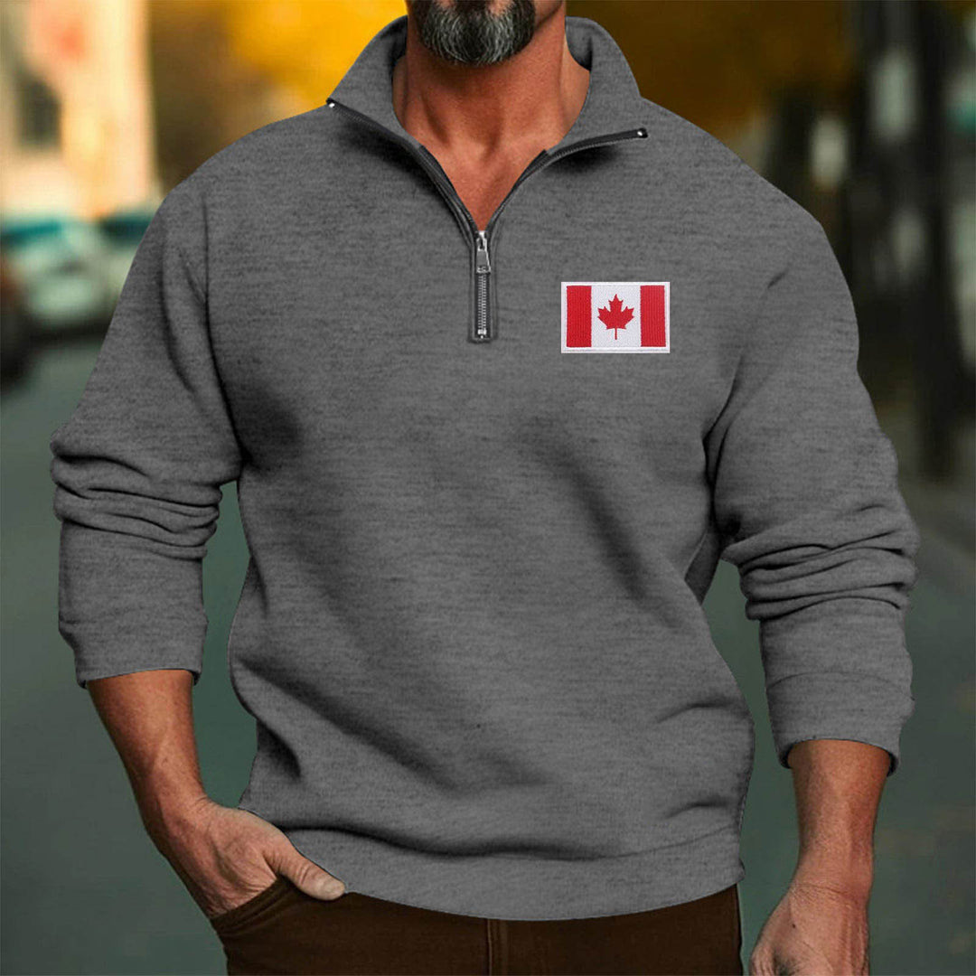 Herren Fleece-Pullover mit hoch schließendem Kragen und Reißverschluss Drune