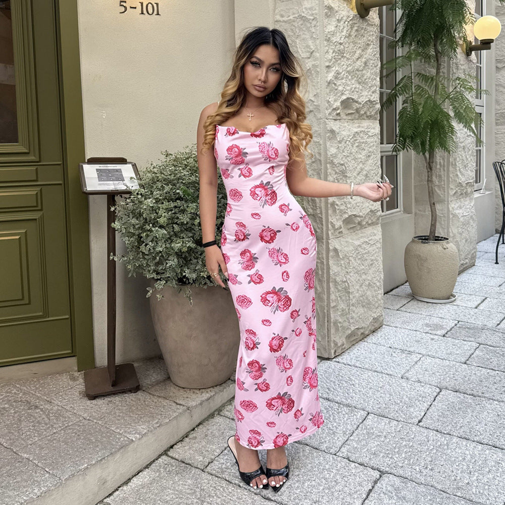 Damen Maxikleid mit floralem Druck und schmeichelndem Schnitt Drune
