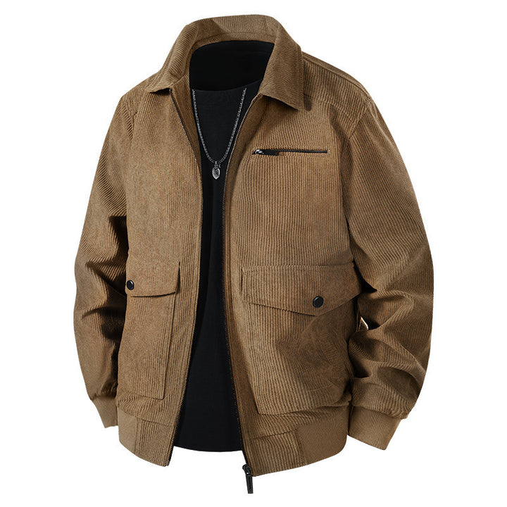 Herren Lässige Cordjacke mit praktischen Taschen Drune