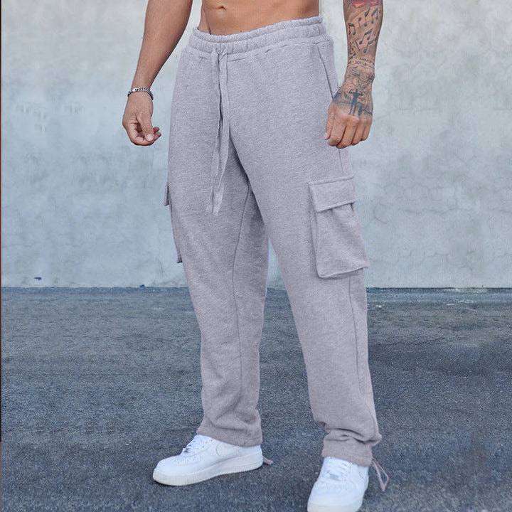 Herren entspannte Cargo-Hose mit praktischem Taschen-Design und elastischem Bund Drune