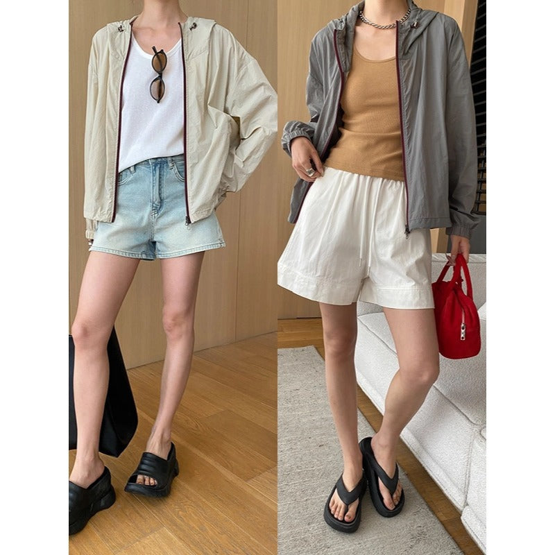 Damen lässige Übergangsjacke mit funktionalen Taschen und verstellbarem Saum Drune