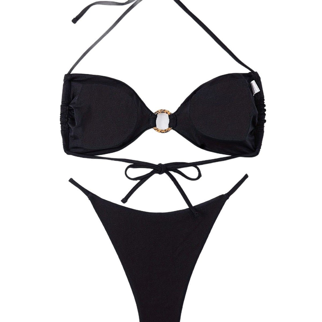 Damen Push-Up Bikini-Set mit modischem Ringdetail Drune