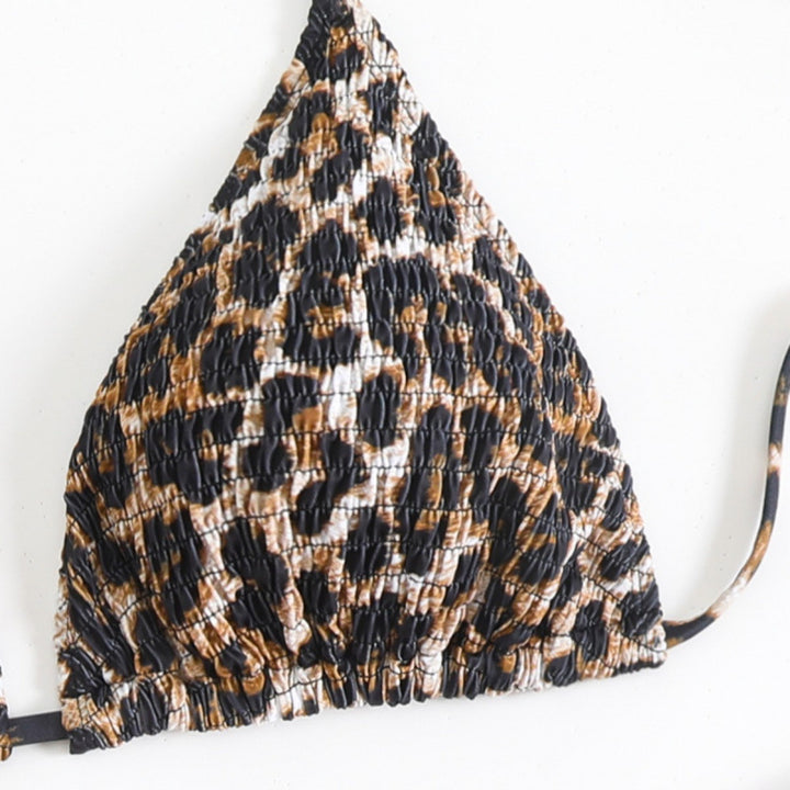Damen Triangel-Bikini mit trendigem Animalprint und hohem Beinausschnitt Drune