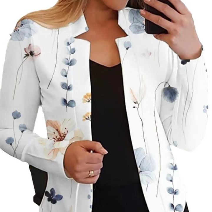 Damen Blazer mit floralem Design und figurbetontem Schnitt Drune