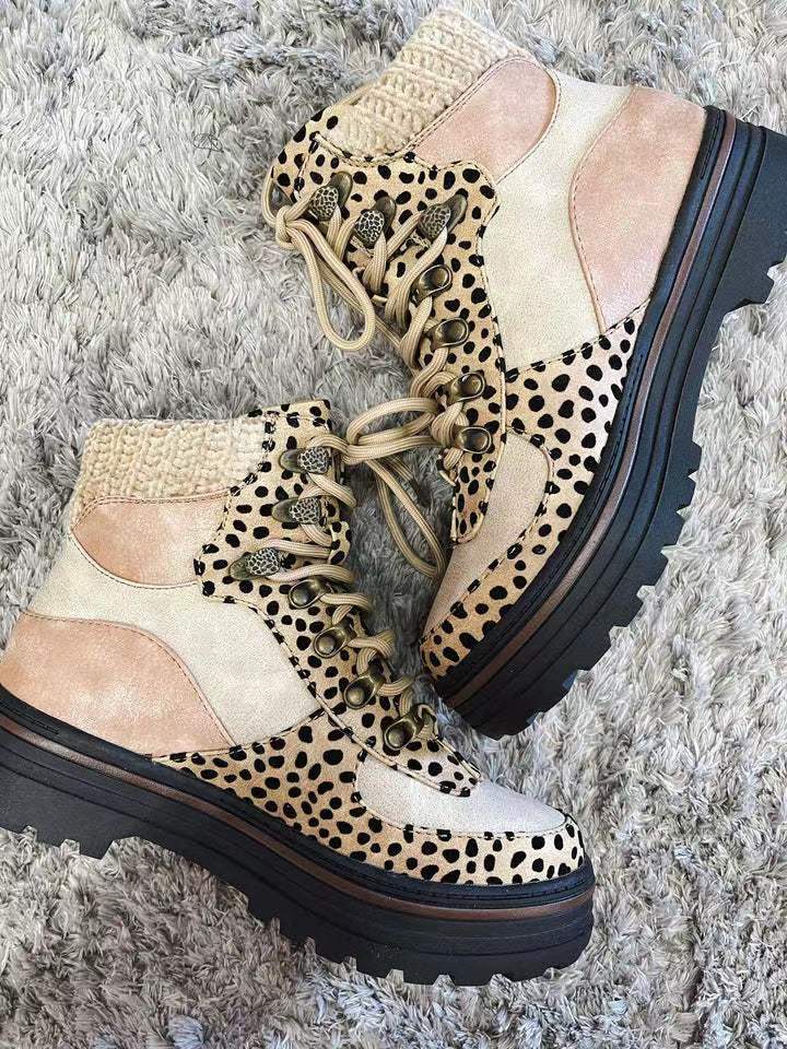 Drune | Stiefeletten Mit Wildlederdetails - Leopardenmuster