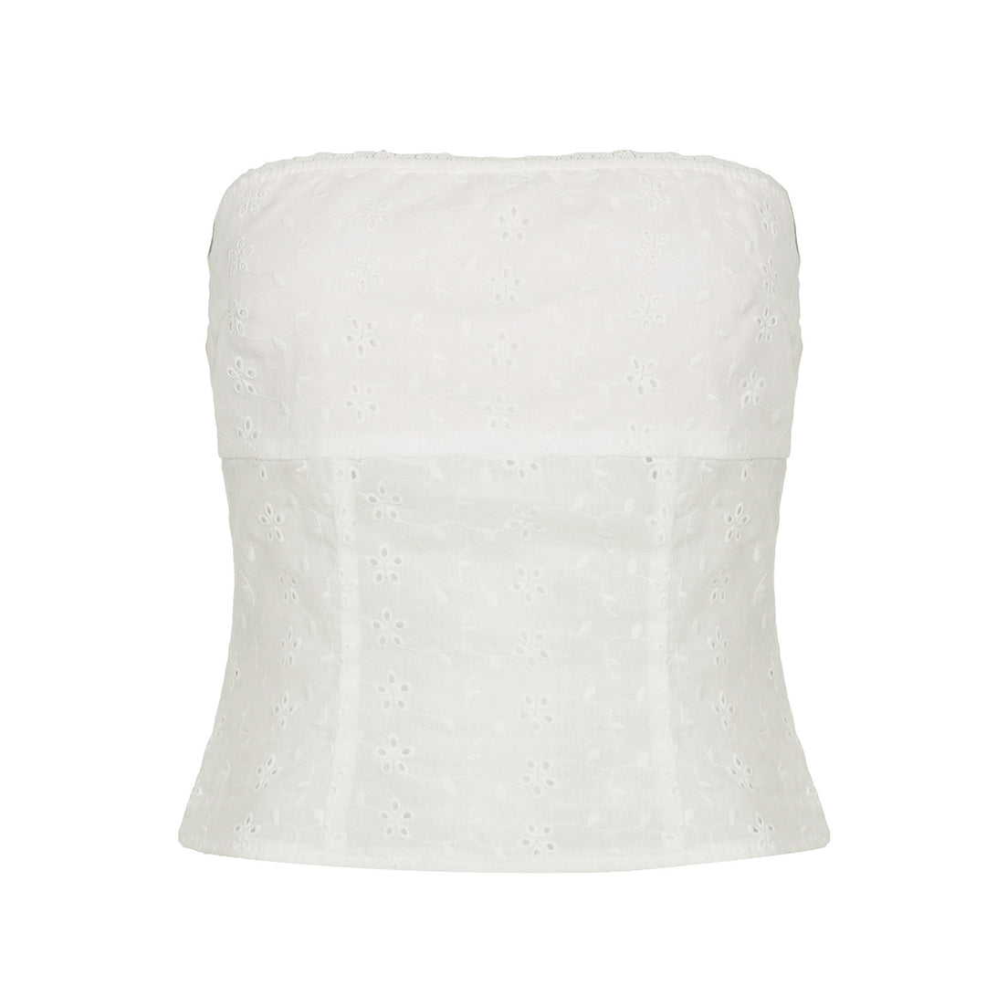 Damen lässiges Bandeau-Oberteil aus floralem Stoff Drune