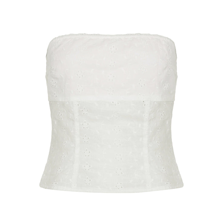 Damen lässiges Bandeau-Oberteil aus floralem Stoff Drune