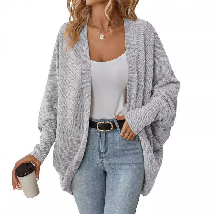 Damen lässige Strickjacke mit oversized Schnitt und lässigen Ärmeln Drune