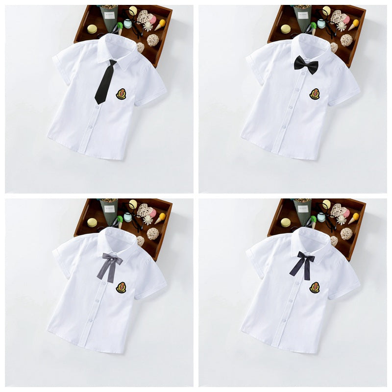 Jungen elegante kurzärmlige Bluse mit Fliege Drune