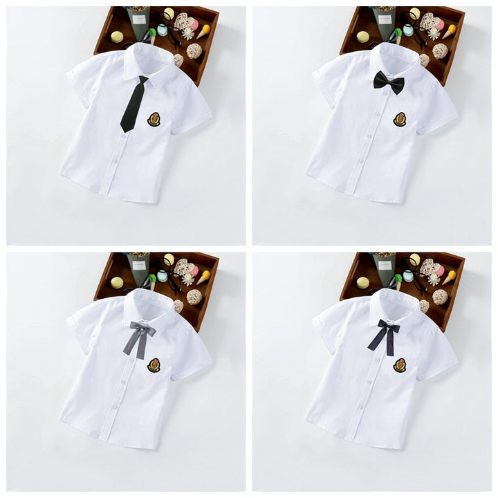 Jungen elegante kurzärmlige Bluse mit Fliege Drune