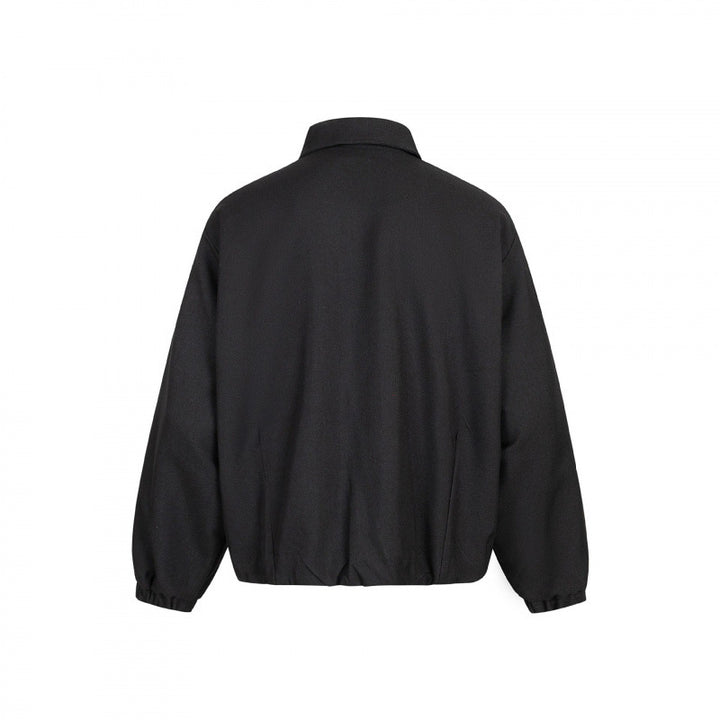 Unisex Boxy-Übergangsblouson mit Hemdkragen, Zwei-Wege-Metallreißverschluss und elastischen Bündchen Drune