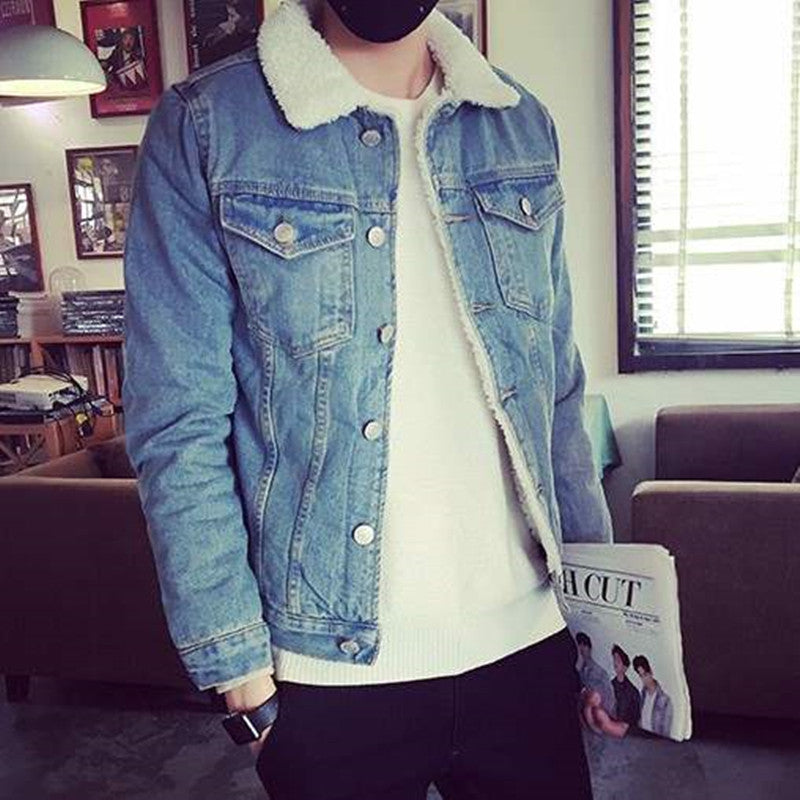 Herren Denimjacke mit Teddyfutter Drune