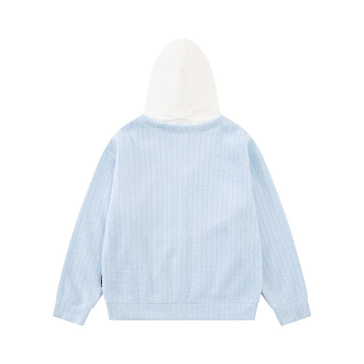 Damen Kapuzenpullover mit V‑Ausschnitt, angenähter Krawatten‑Applikation und Sternpatches Drune