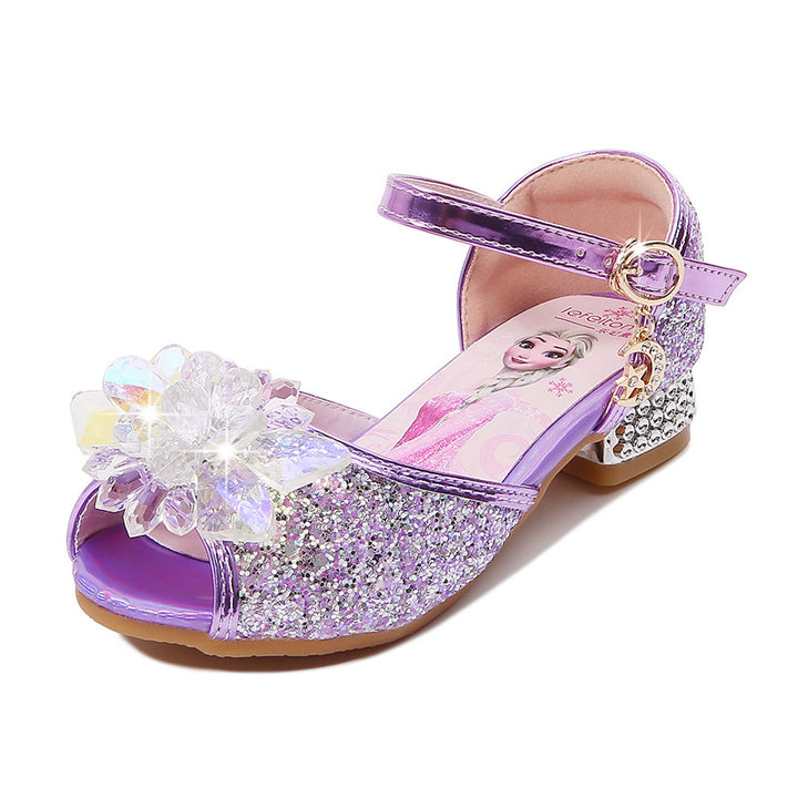Mädchen Glitzernde Festtagschuhe mit Blumenapplikation Drune