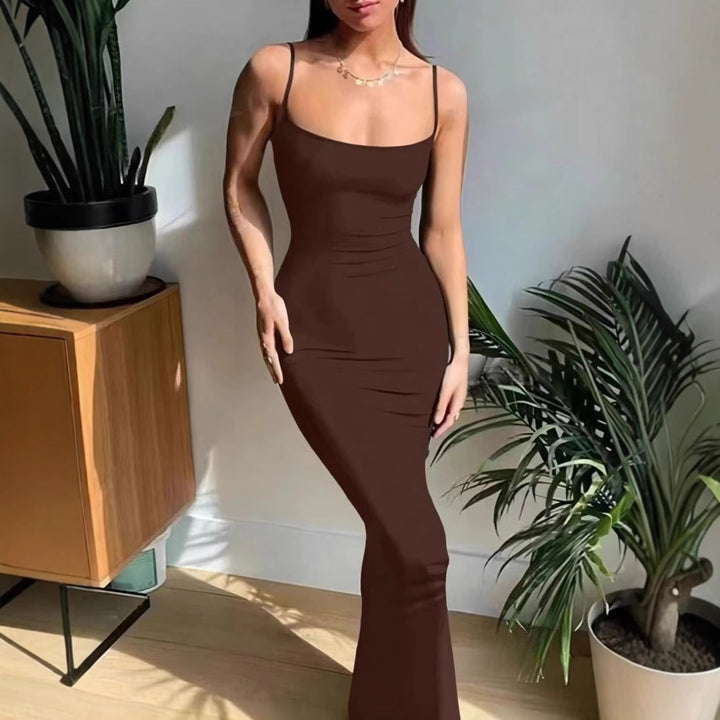 Damen Langärmeliges Abendkleid mit figurbetonendem Schnitt und dezentem V-Ausschnitt Drune