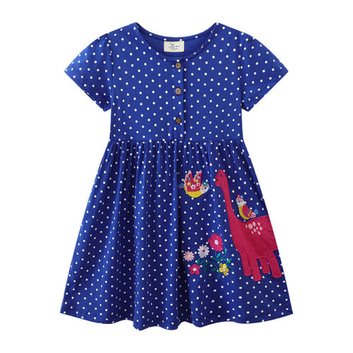 Mädchen Freizeitkleid mit niedlichem Dinosaurier-Motiv Drune