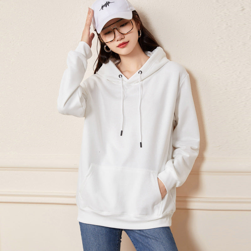 Damen Oversize-Kapuzenpullover aus Baumwoll-Mix mit Kängurutasche und gerippten Bündchen Drune