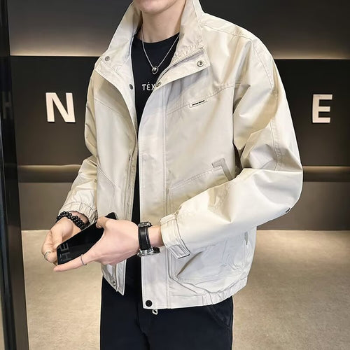 Herren leichte Übergangsjacke mit praktischem Reißverschluss und stylischem Stehkragen Drune