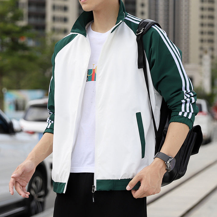 Herren Sportliche Windjacke mit hohen Kragen Drune