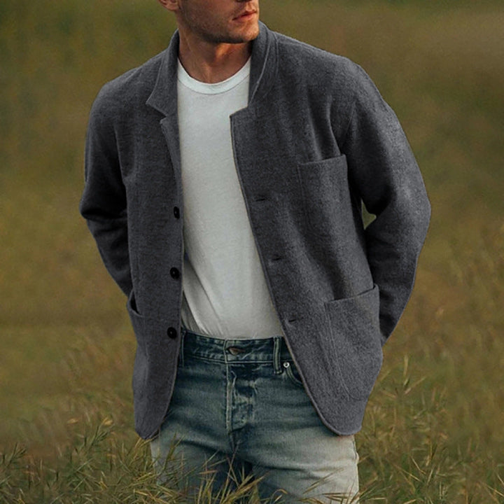 Herren lässige Wolljacke mit modernem Schnitt und praktischen Taschen Drune