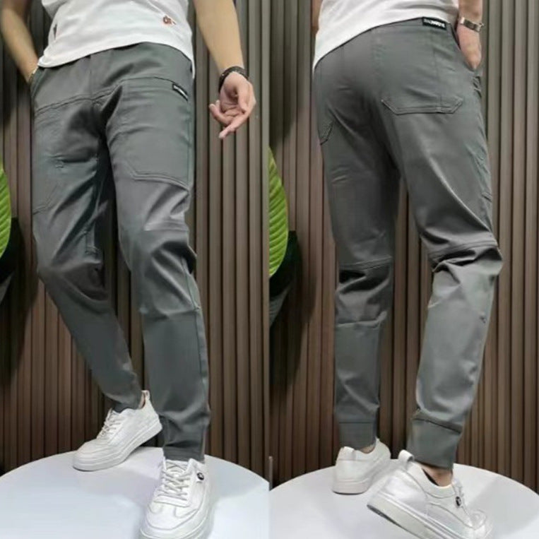 Herren nan sportive Cargojoggerhose mit elastischem Bund, Kordelzug und konischem Beinabschluss Drune