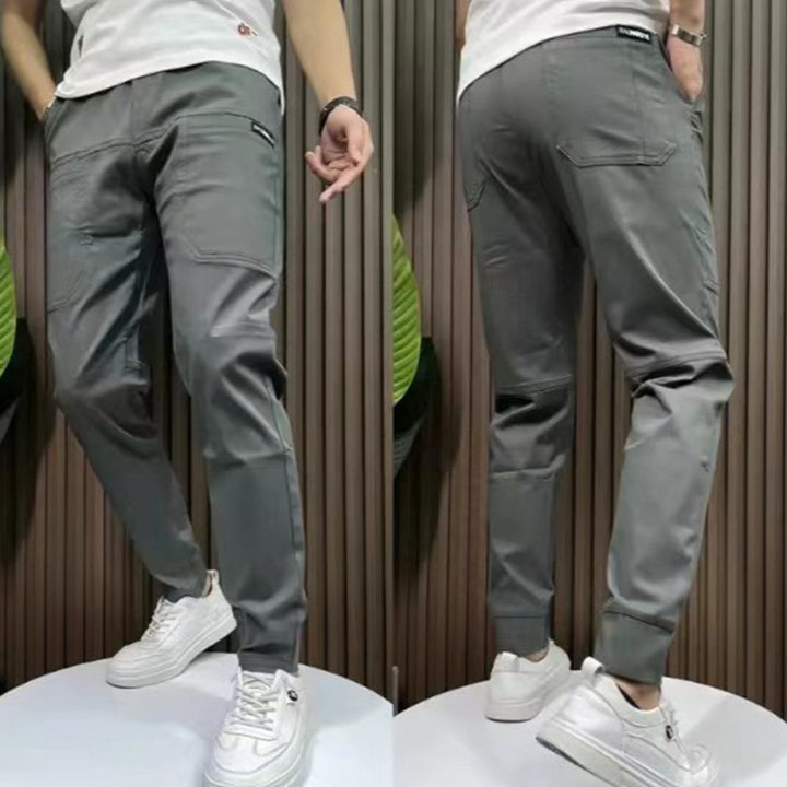 Herren nan sportive Cargojoggerhose mit elastischem Bund, Kordelzug und konischem Beinabschluss Drune