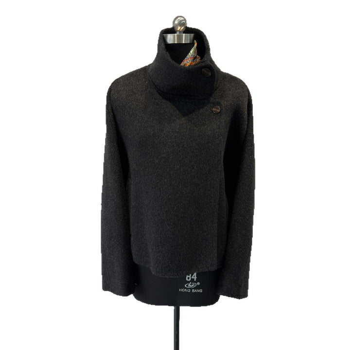Damen Gemütlicher Oversized Mock Neck Pullover Drune