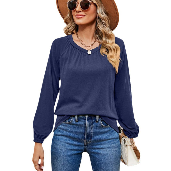 Damen lässiges Longsleeve Oberteil mit raffinierten Rüschendetails Drune