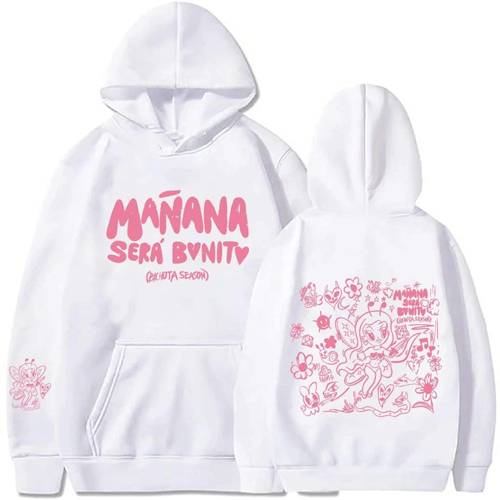 Damen Hoodie mit kreativem Druck und praktischer Kängurutasche Drune