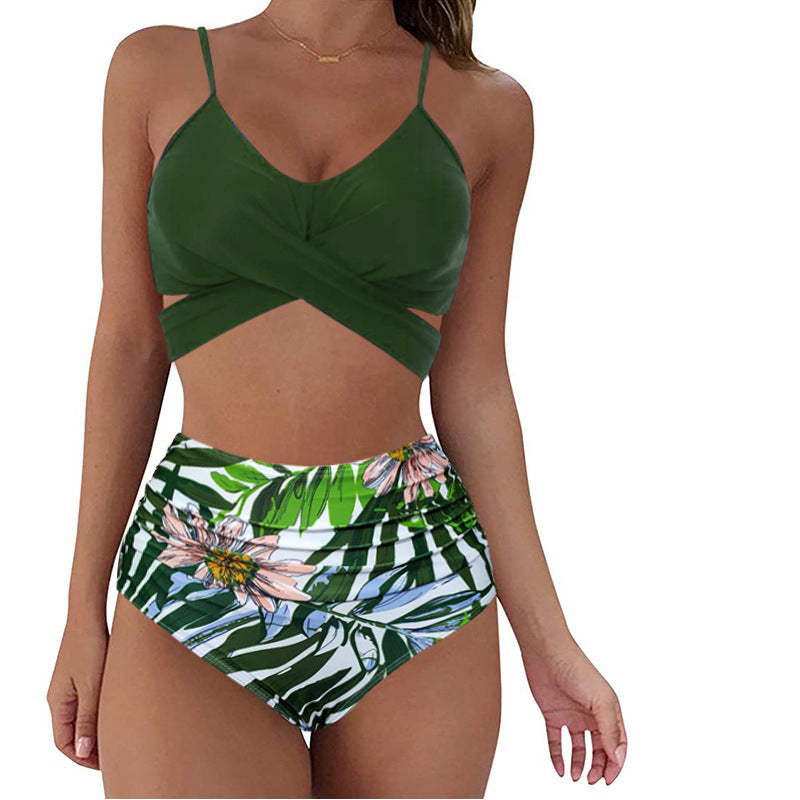 Damen Crop-Top Bikini-Set mit geflochtenem Design Drune