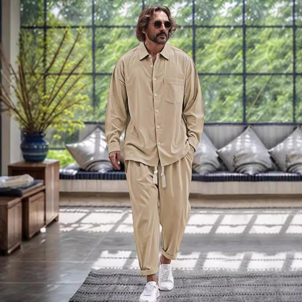 Herren Freizeitanzug im modernen Oversize-Schnitt mit hochwertiger Baumwollmischung Drune