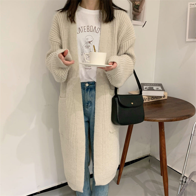 Damen Übergröße Strickcardigan mit lässigem Schnitt und Taschen Drune