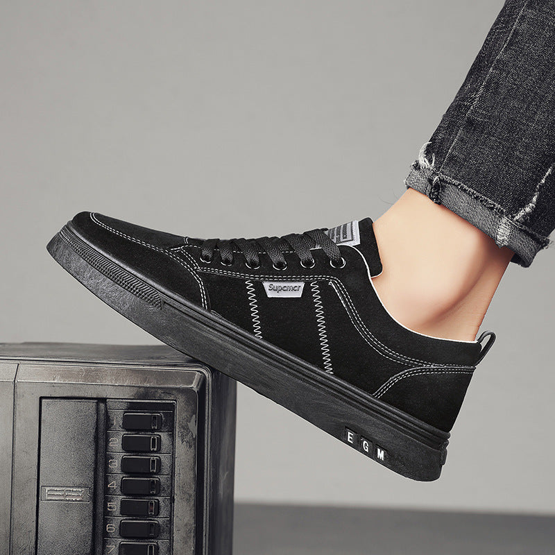 Herren Niedrige Velours‑Freizeit‑Sneaker mit gepolstertem Fersenkragen und dezenter Nahtstruktur Drune