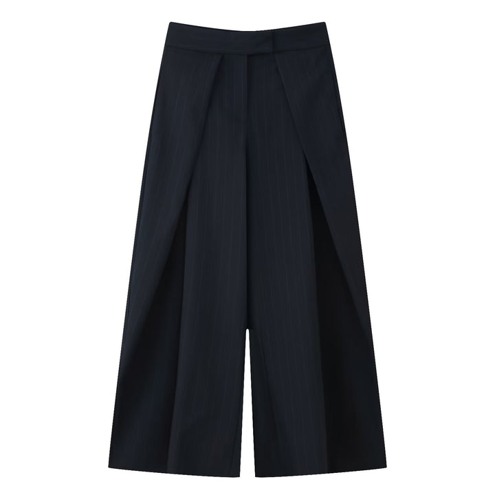 Damen Culotte-Hose mit weitem Bein, hoher Taille und ausgestellter Silhouette Drune