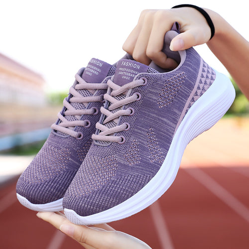 Damen nan leichte Laufschuhe mit atmungsaktivem Strickobermaterial und viskoelastischer Komfortsohle Drune