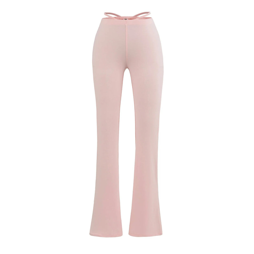 Damen elegante Flared-Hose mit hohem Bund und praktischen Seitentaschen Drune