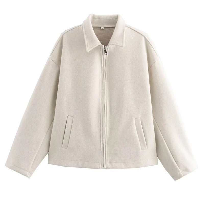 Damen stylische Übergangsjacke mit hohem Kragen und Reißverschluss Drune