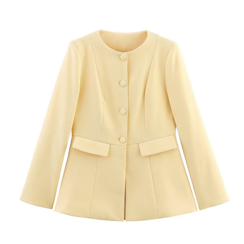 Damen Strukturierte Blazerjacke mit eleganter Knopfleiste und aufgesetzten Taschen Drune