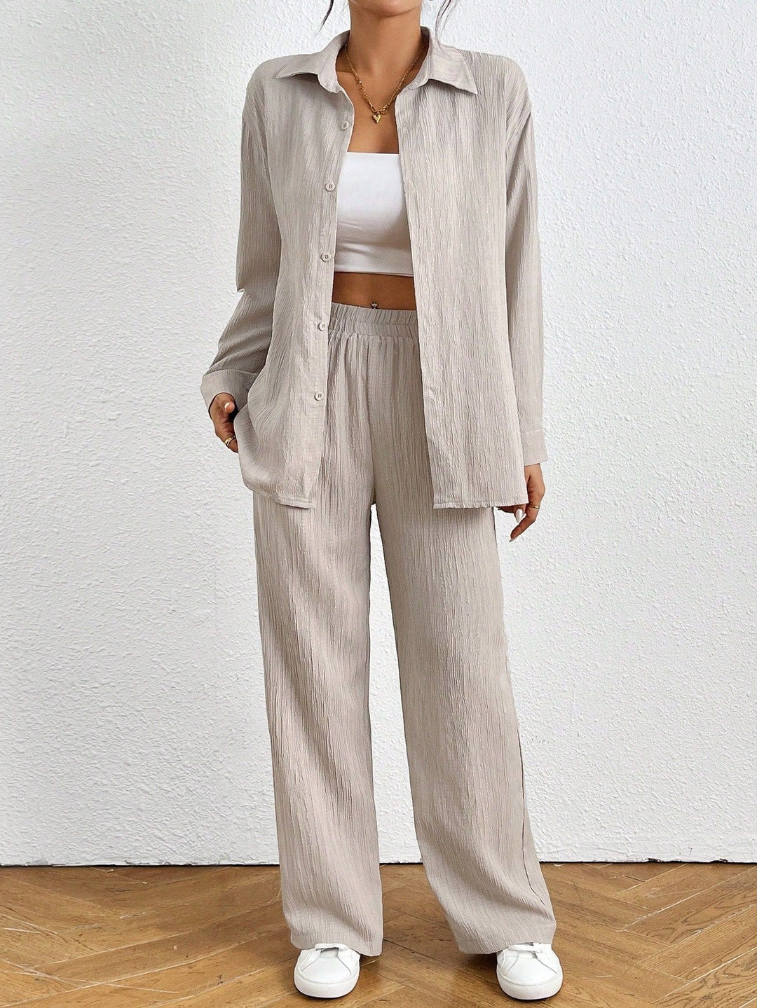 Damen Leichtes und luftiges Zweiteiler-Set mit strukturiertem Design Drune